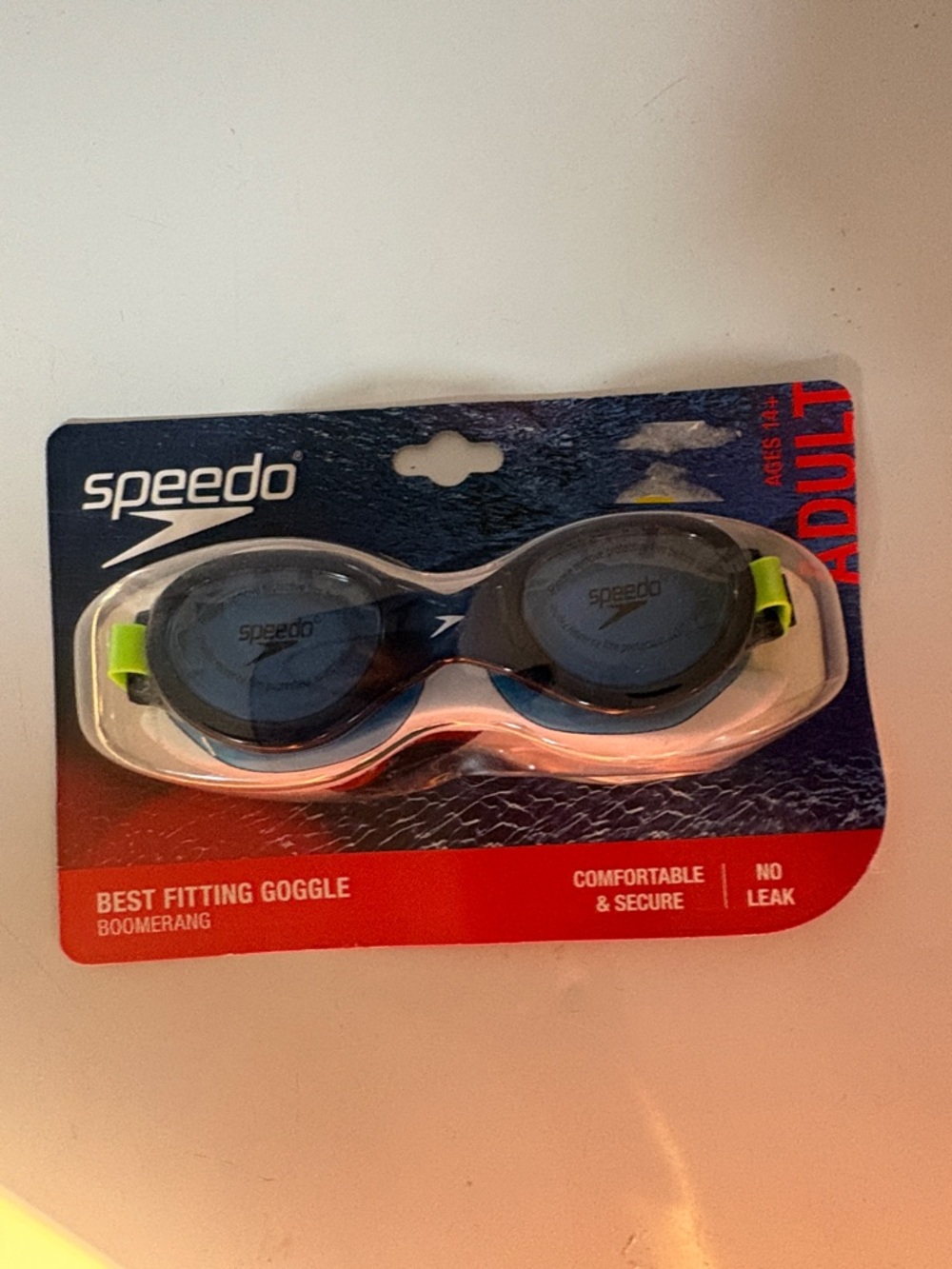 Speedo Kids Swim Goggles in Blue with Gray Frame and Lime Accents
